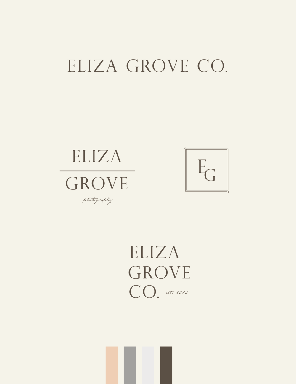 Eliza Grove Co brand kit by Jordan Cotton as an example of one of 5 Brand Kit Examples to Inspire Your Brand Identity.
