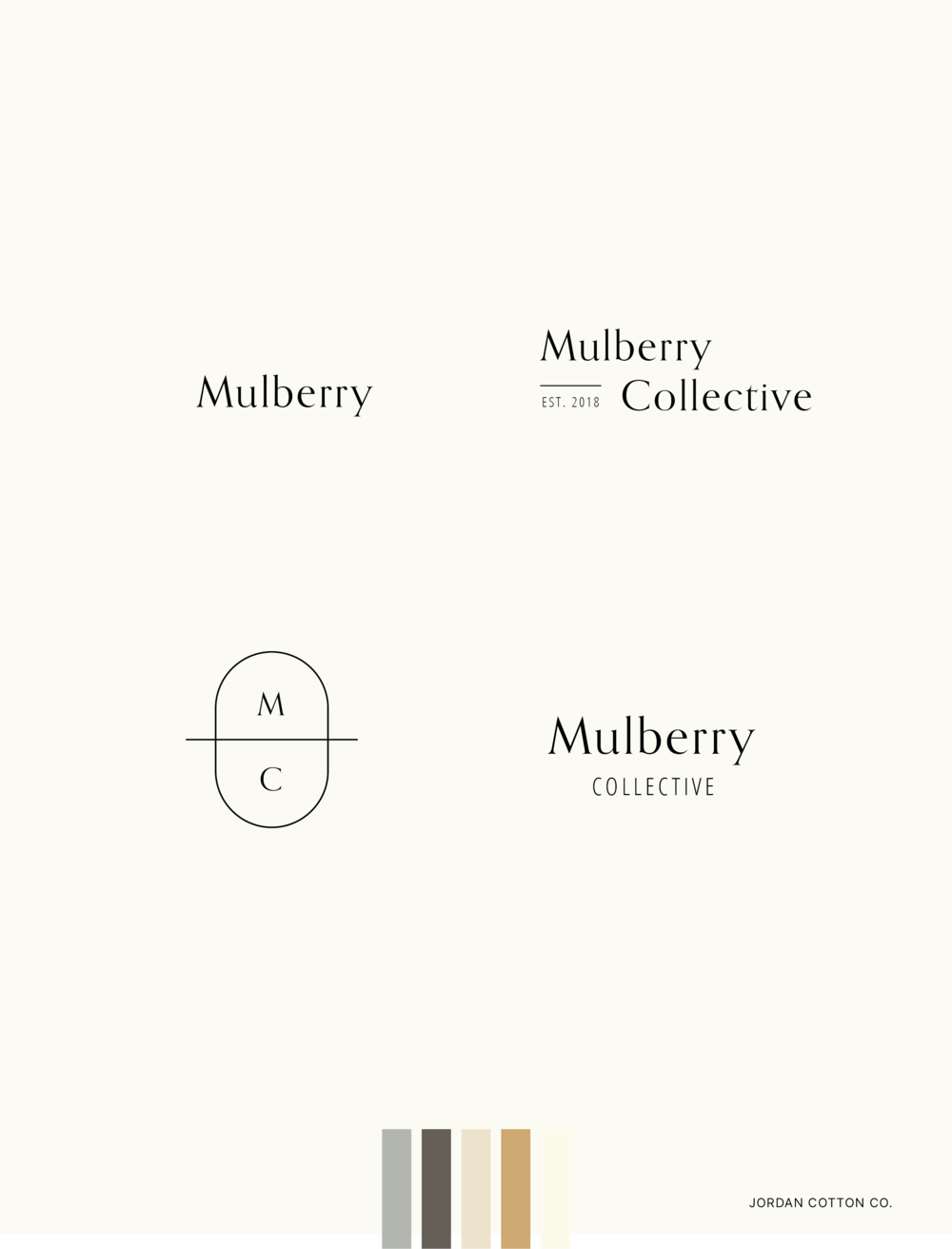 Mulberry Collective brand kit by Jordan Cotton as an example of one of 5 Brand Kit Examples to Inspire Your Brand Identity.